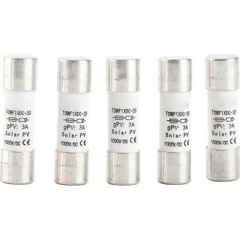 5Pcs Fusible Photovoltaïque 1000V DC 10x38mm Lot Protection Cartouche 3A Accessoire Remplacement (1/4)
