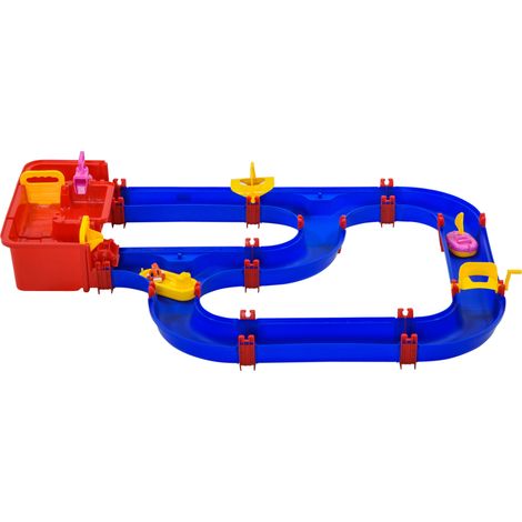 Playset Acquatico 53 Pezzi Acqua e Sabbia Percorso Bambini 3-6 Anni Accessori Parti Componibili PP 123x90x7cm
