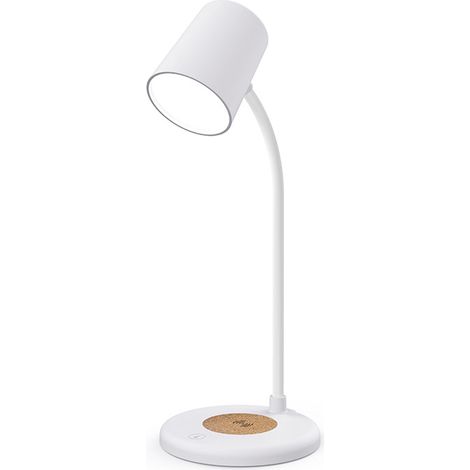 Lampe de bureau en métal, enceinte Bluetooth multifonctionnelle, lampe de bureau à charge rapide sans fil, variateur à trois niveaux (blanc) (1/4)