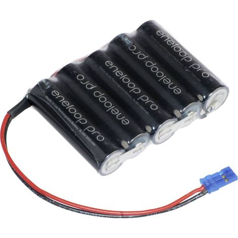 Pacco batteria 5x Stilo (AA) Panasonic eneloop Pro F1x5 Graupner con cavo, con spina NiMH 6 V 2450 mAh