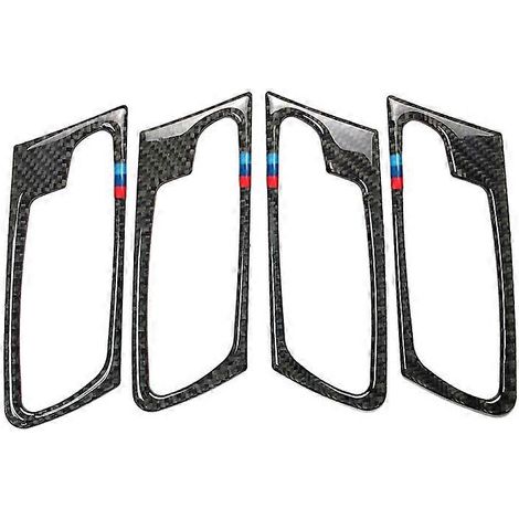 Pour BMW X5 X6 E70 E71 2009 2010 2011 2012 2013 : 4 pièces de protections pour poignées de porte en fibre de carbone. (1/5)