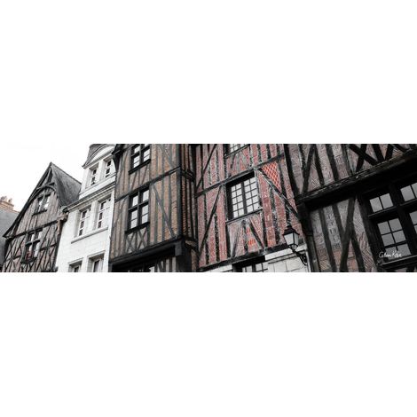 Tableau sur toile rue du grand marché de Tours 30x97 cm - Impression sur Toile Murale Décorative - Image imprimée en HD sur Toile - Toile sur Châssis en Bois FSC - Fabriqué en France (1/4)