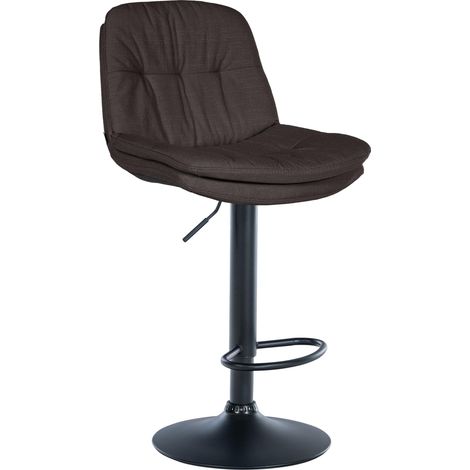 Sgabello alto x1 per cucina e bar con seduta morbida in tessuto grigio scuro struttura in metallo nero 100005689