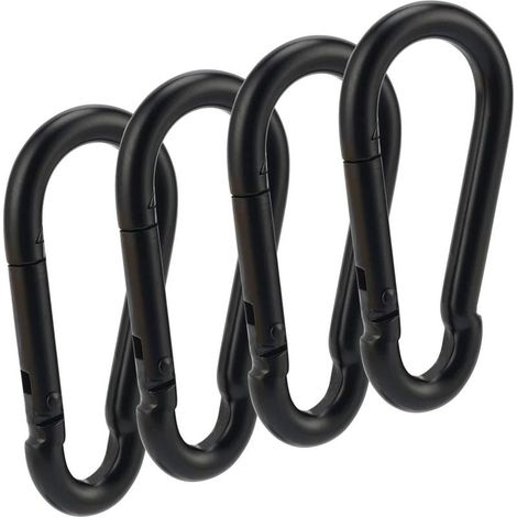 Hochleistungsfähige, 3 Zoll große, federbelastete Stahlkarabiner (4er-Packung)
