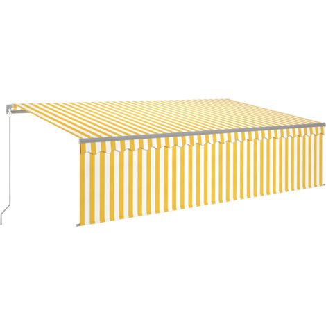 Maison Exclusive - Tenda Sole Retrattile Manuale con Parasole 5x3m Gialla Bianca