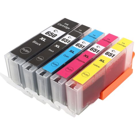 PIXMA MG5460, MG5560, MG5660, MG6360, MG6460, MG6660 Tintenpatrone, 5 Farben (Schwarz, Cyan, Magenta, Gelb), kompatibles Druckerzubehör, Komplettpackung (1/5)