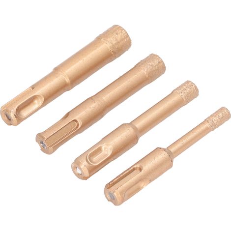 Kit de 4 scies cloches brasées à tige triangulaire pour percer le verre, le marbre et le granit (1/5)