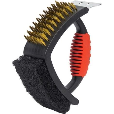1 Brosse Barbecue,Grattoir Acier,Brosse Cuivre,Tampon Récurer,Nettoyage Grille Charbon,Camping Jardin