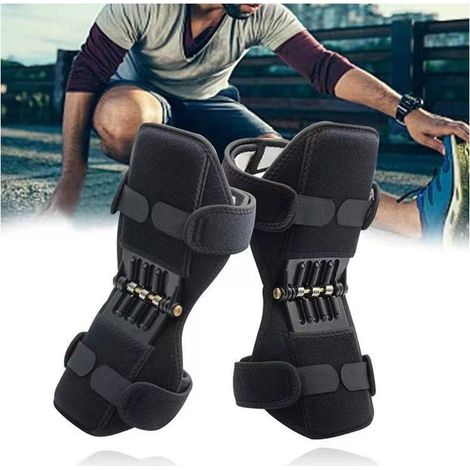 Genouillères Spring Force, Knee Booster Support articulaire du genou Puissant protecteur de jambe antidérapant rebond (1/4)