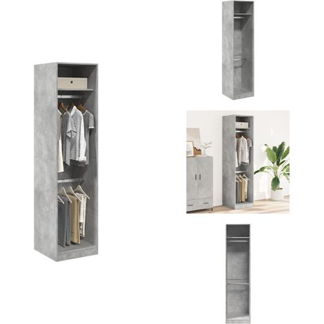 Kleiderschrank Betongrau 50x50x200 cm Holzwerkstoff - Kleiderschrank - Kleiderschränke - Schrank - Kleider Organizer (1/5)