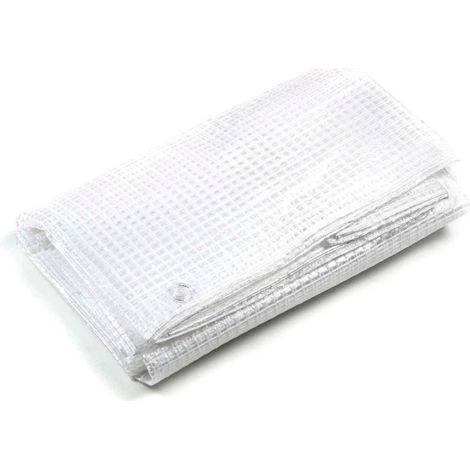 Telo bianco trasparente occhiellato retinato antivento antistrappo anti uv misura 2x3 mt STI