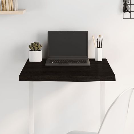 Tischplatte Dunkelbraun 60x60x(2-4)cm Massivholz Eiche