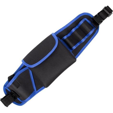 Tablier de rangement avec porte-perceuse et ceinture porte-outils pour électriciens, plombiers et artisans, en tissu Oxford noir. (1/5)