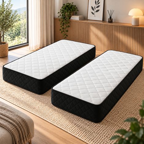Lot de 2Latex 60 Kg/m3 + Poli Lattex 33 Kg/m3 80x190 x 19 cm Tres Ferme 7 Zones de Confort - Tres Respirant