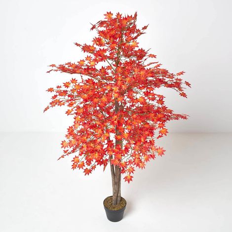 HOMESCAPES Kunstbaum Rot/Orange 'Ahornbaum', 160 cm (1/5)