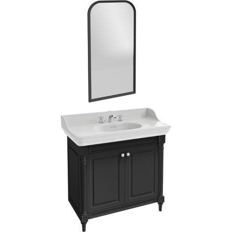 JACOB DELAFON Cléo 1889 Pack mueble lavabo 3 huecos + espejo + mezclador de cruz cromado