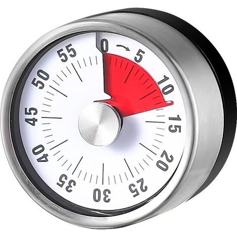 Digital kitchen timer, ideal for cooking, powerful audible alarm, magnetic back cover, silver color. (1/5)