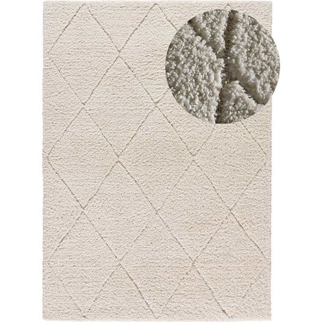 ATTICGO Tapis shaggy style scandinave ATESA 60 Blanc 60x120 cm (1/5)