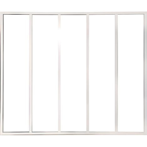 Vetrata stile industriale 150 x 105 cm (L x H) in Alluminio termolaccato Bianco - BAYVIEW