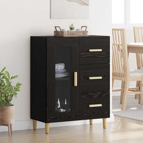 Sideboard Black Oak 69.5 x 34 x 90 cm Engineered Wood vidaXL (1/5)
