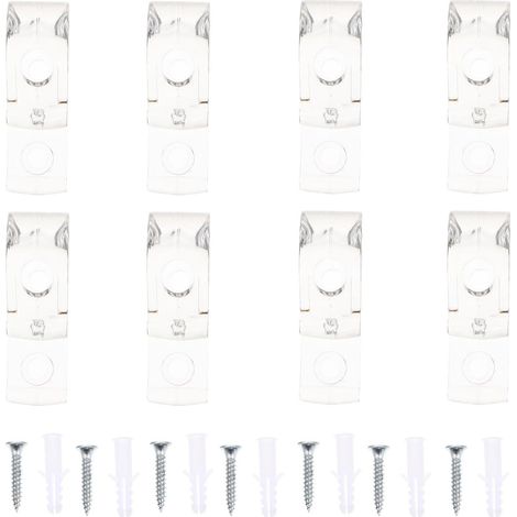 Lot de 8 crochets muraux en plastique à double œillet pour