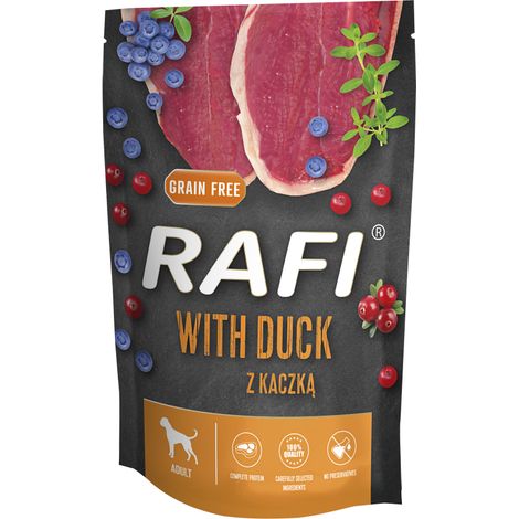 Comida húmeda para perros Rafi con pato en sobre de 500 g