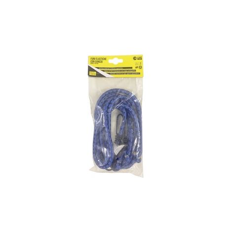 C SET 2 FUNI ELASTICHE D.8 C/2 GANCI FE 150 BLU