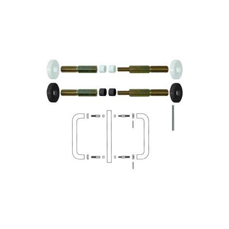 FISSAGGIO DOPPIO PER VETRO-LEGNO-ALLUMINIO- - mm.300/350 in nylon colore bianco - 2 pezzi