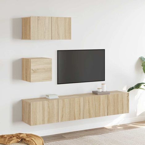 4-tlg. TV-Schrank-Set Sonoma-Eiche Holzwerkstoff