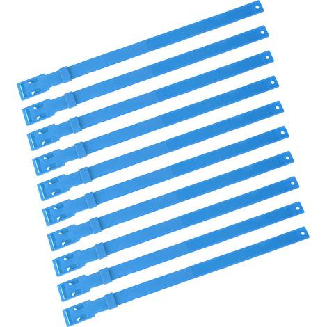 Lot de 10 colliers en PU de 58 cm (23 pouces) réglables pour le bétail (vaches, chevaux, moutons), bleu (1/5)