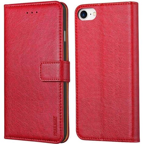 Handyhülle iPhone SE 2022 5G/SE 2020 Leder Flip Tasche Rot (1/5)