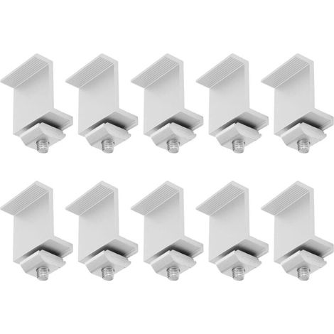 10 Pièces PV Panneau Solaire Pince d\'extrémité Panneau Solaire Montage Z Support Pince en Alliage D\'aluminium étanche Panneau Photovoltaïque Pinces (1/5)