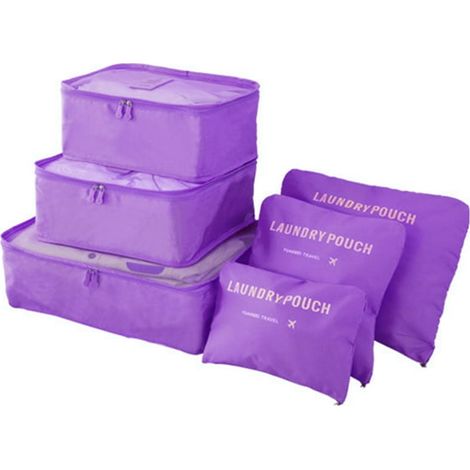Ensemble de 6 sacs de rangement imperméables pour vêtements de voyage, cubes de rangement pour bagages