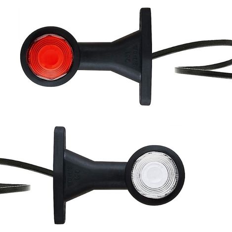 Lámpara de bombilla blanca y roja de 12V-24V con brazo largo y recto de goma y cable de 2×0,75 mm² - FT-033 B (1/2)