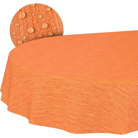 Nappe en Toile cirée, Lavable, Ovale, Bord coupé, Aspect Textile, Rouge, 140 x 240 cm, pour Table de Jardin (1/5)