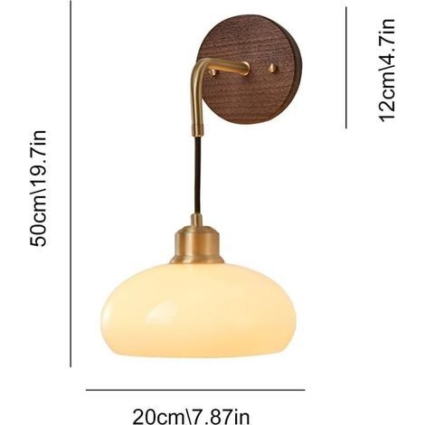 Milky White Glass Wall Sconce Mid Century Modern Nordic Stripe Wood Lamp Japanese Bedside Lighting for Living Room Bedroom (1/4)