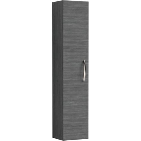 Nuie Athena Wall Hung 1-Door Tall Unit 300mm Wide - Anthracite Woodgrain