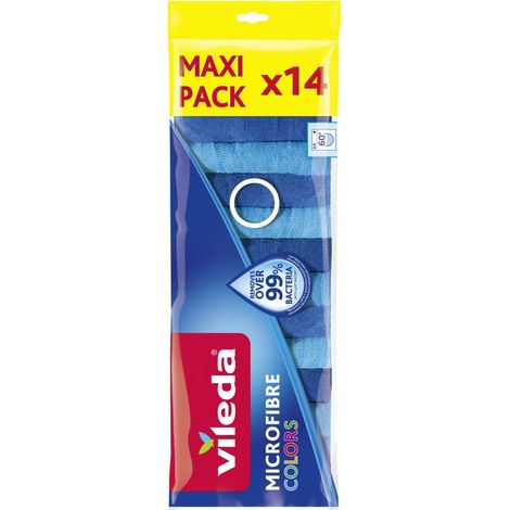 Vileda Allzwecktuch Microfibre Colors Mikrofaser 30x30 cm blau- 14er Pack