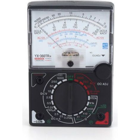 Multimètre Analogique - Voltmètre Ampèremètre Ohmmètre AC DC - Mesure Tension Courant Résistance - 1000 V 250 mA 20 MΩ - 1 Pièce