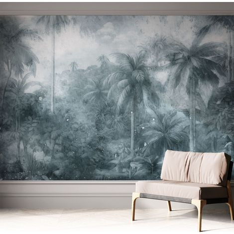 Papier peint autocollant adhésif décoratif avec motifs pour salon et chambre a motif Végétation tropicale 312x219 cm (1/5)