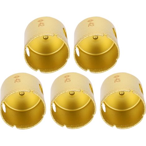 5 forets trépan diamantés 42mm pour carrelage marbre verre céramique pierre - Kit de 5 scies cloches diamantées (1/5)