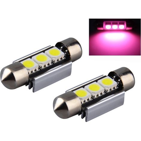 Ampoule LED C5W SV8.5 Canbus, 39 mm, rose, lot de 2. (1/4)