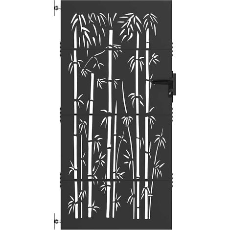 Porte de Jardin Noir 105 x 200 cm Acier peint par poudre CFW875363 (1/5)