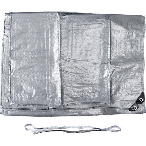 Bâche en polyéthylène épais, double couche, argentée, imperméable, isolante thermique, résistante aux UV et aux déchirures, polyvalente, 4 m de large x 6 m de long (1/5)
