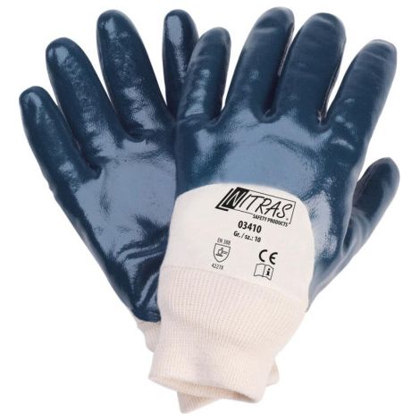 Gant en nitrile.bleu. Ceinture.partiellement enduite. Taille 11