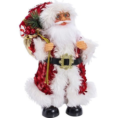 Poupée De Père Noël Balançante - 30 Cm - Décoration De Noël Pour Bureau Et Intérieur - Lot De 1 (1/5)