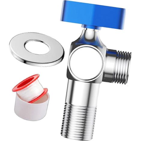 Robinet d'angle chauffant pour WC, robinet à bille, interrupteur triangulaire compact eau chaude/eau froide, pour Bleu (1/5)