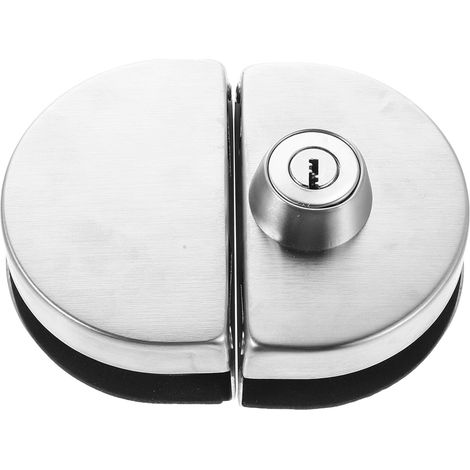 Serrure pour Porte Vitrée Double Face en Acier Inoxydable 201 sans Perçage avec Clés Verrouillage Robuste pour Portes Coulissantes en Verre Sécurité pour Vitrines et Bureaux (1/5)