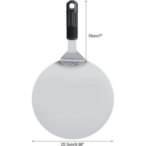 Pizza Peel - Ronde - Acier Inoxydable - Diamètre 25,3 cm - Longueur Manche 18 cm (1/4)