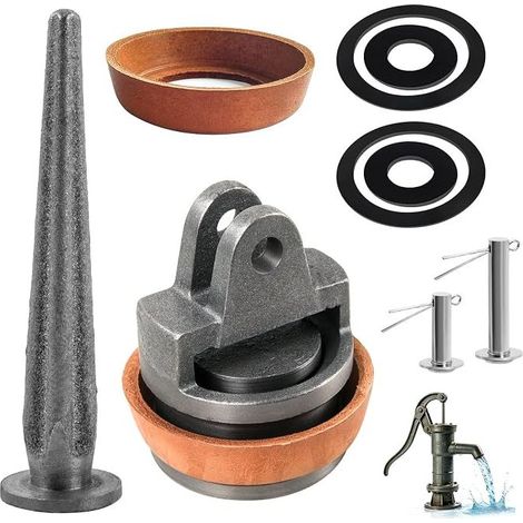 Ersatzkolben für Armpumpen Typ 75 mit Nasenbohrventil-Schraubensatz, Ledermanschette, Dichtungsring, Handpumpendichtung für Gartenwasserpumpen, Pumpendichtung (1/5)